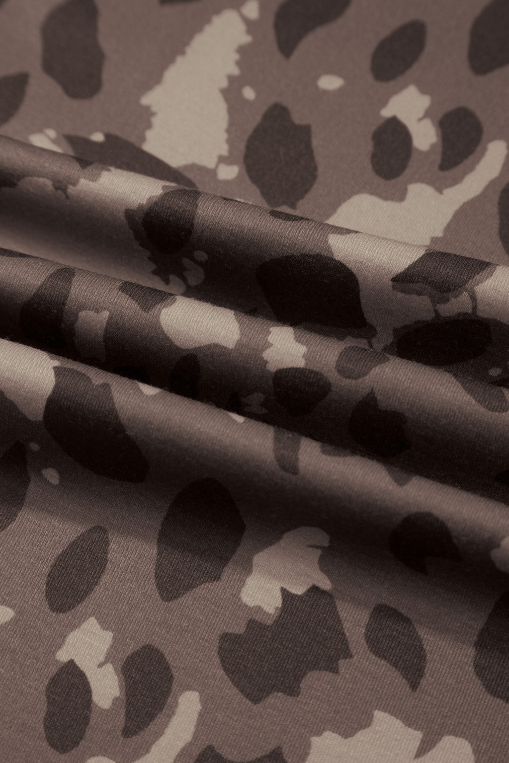 Brown Camo Print Wide Leg Casual Pants