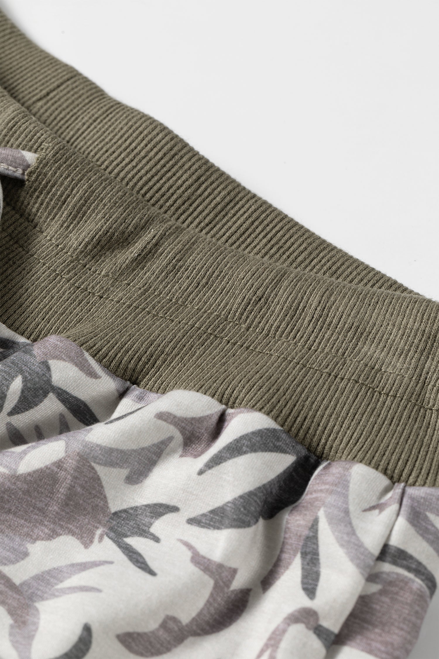 Multicolour Drawstring Contrast Waistband Camouflage Joggers Pants