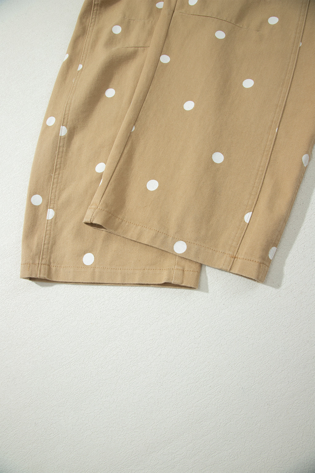 Jet Stream Polka Dot Print Bib Pocket Denim Barrel Overalls Jumpsuit